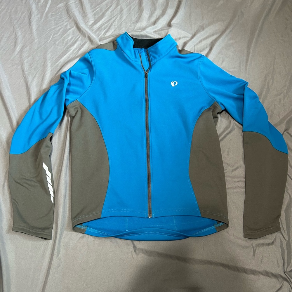 Pearl Izumi Cycling Jacket Men Large Fleece Full-zip Long Sleeve LS - Blue/Grey